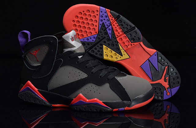 Women Air Jordan 7 Retro Black Red Purple